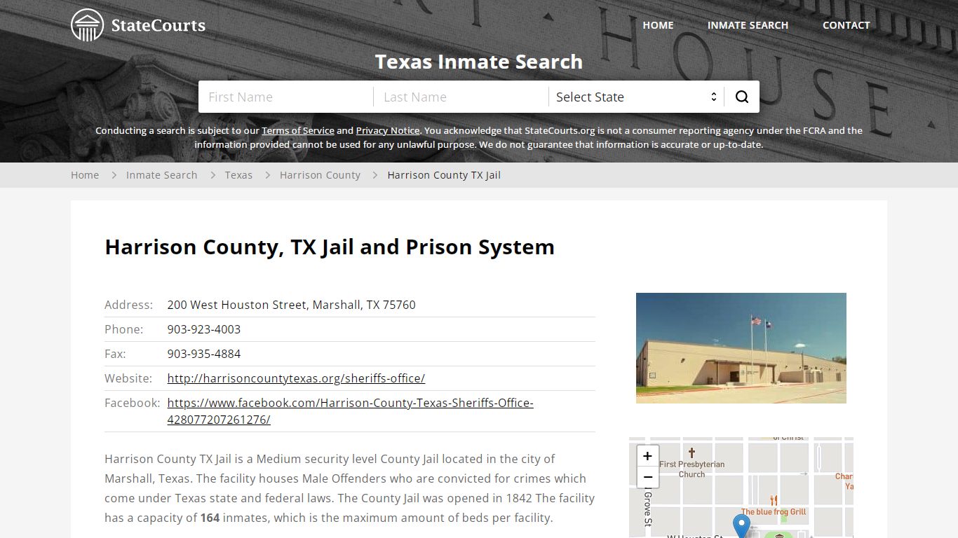 Harrison County TX Jail Inmate Records Search, Texas - StateCourts